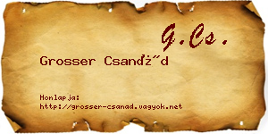 Grosser Csanád névjegykártya